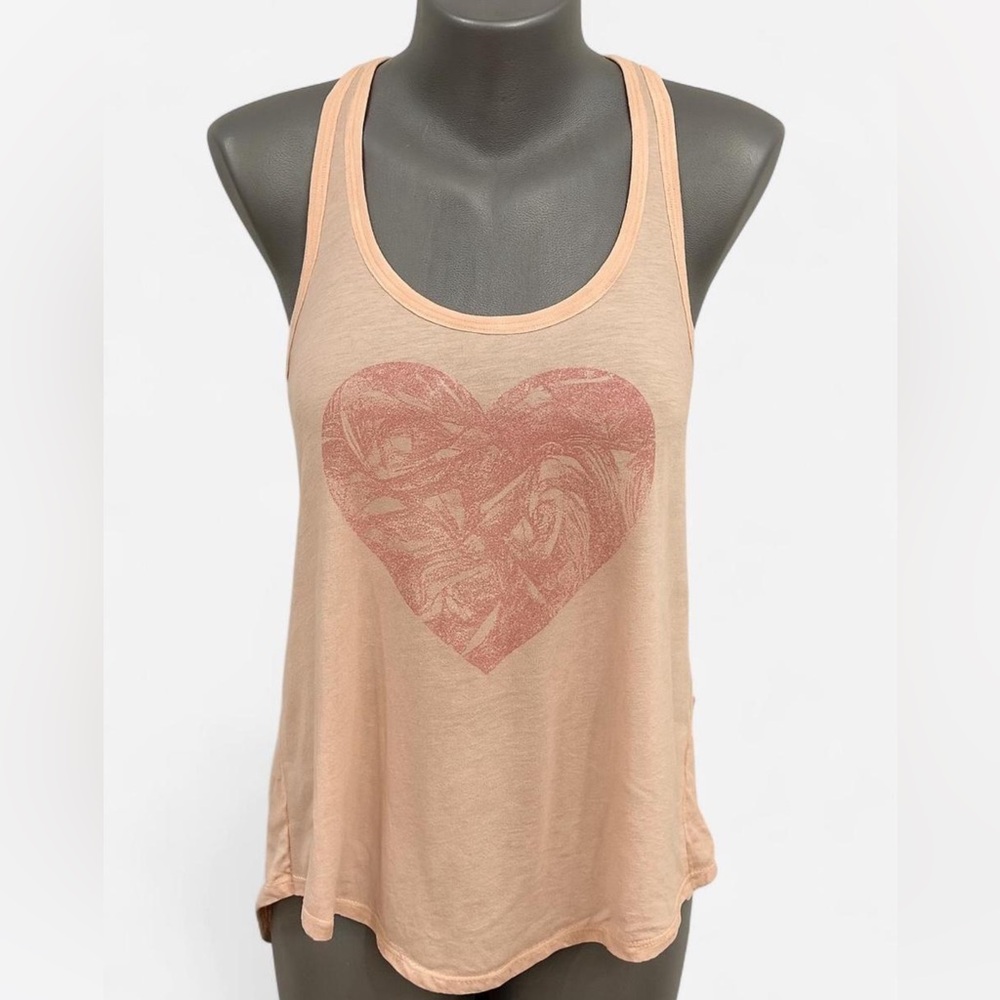 Aritzia Talula Light Peach Heart Tank Top